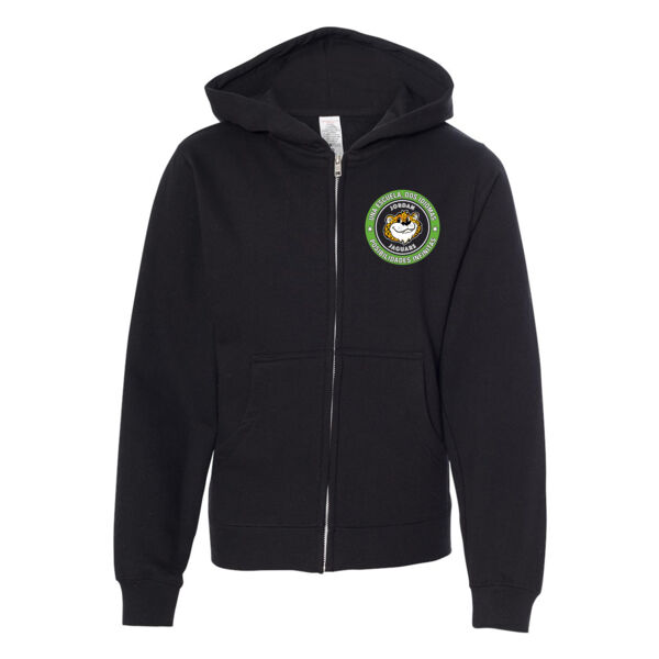 YOUTH - DUO LINGO CIRCLE LOGO - ZIPPER HOODIE - BLACK - $6U3D2S$ Thumbnail